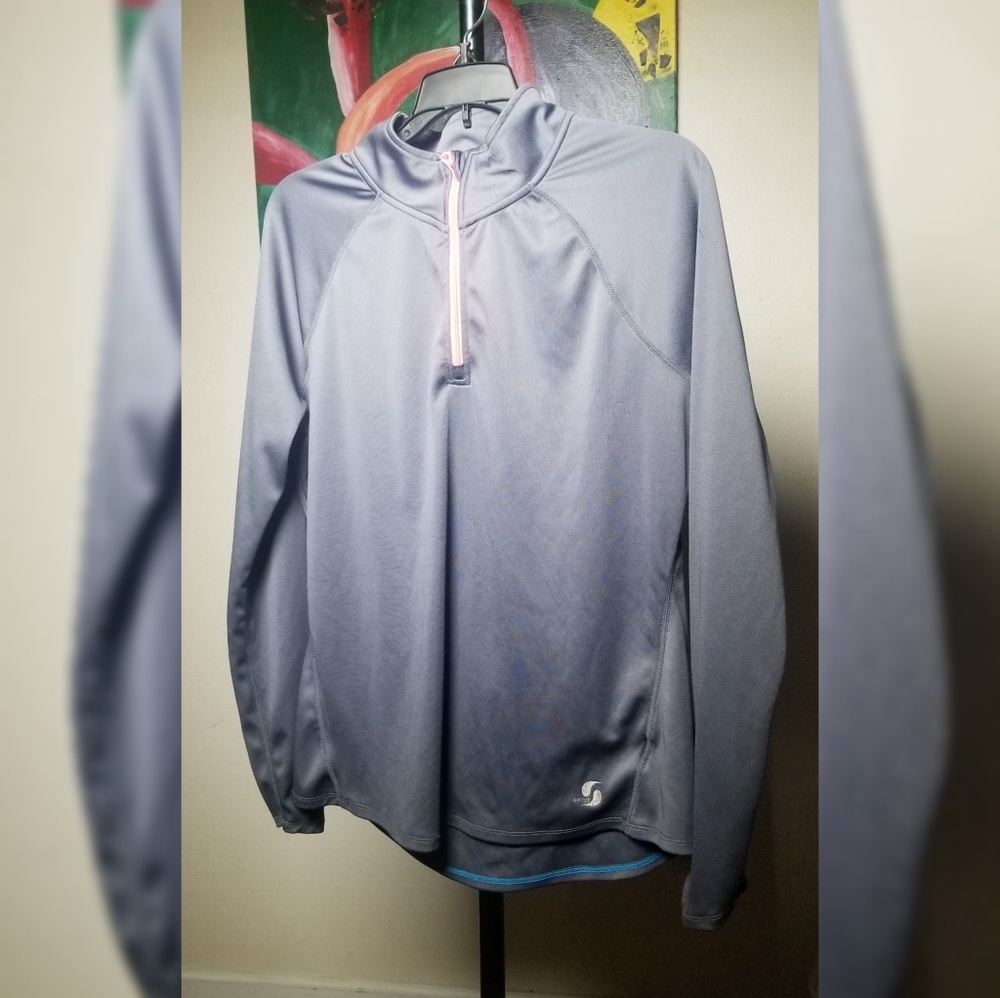 Quarter zip knit jacket